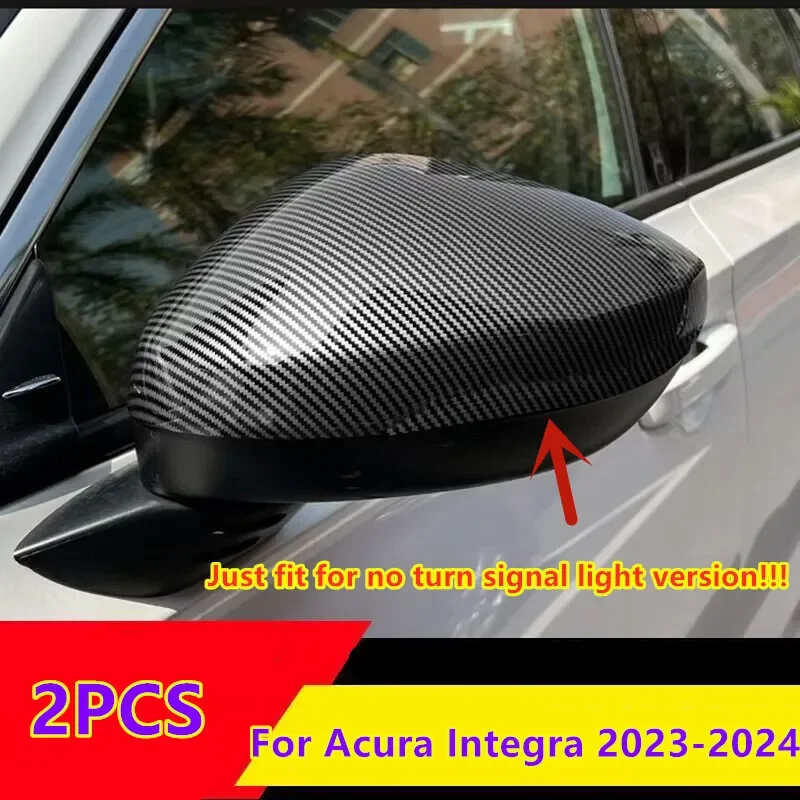 2X Carbon Fiber Rear View Side Mirror Cover Trim For Acura Integra 2023-2024