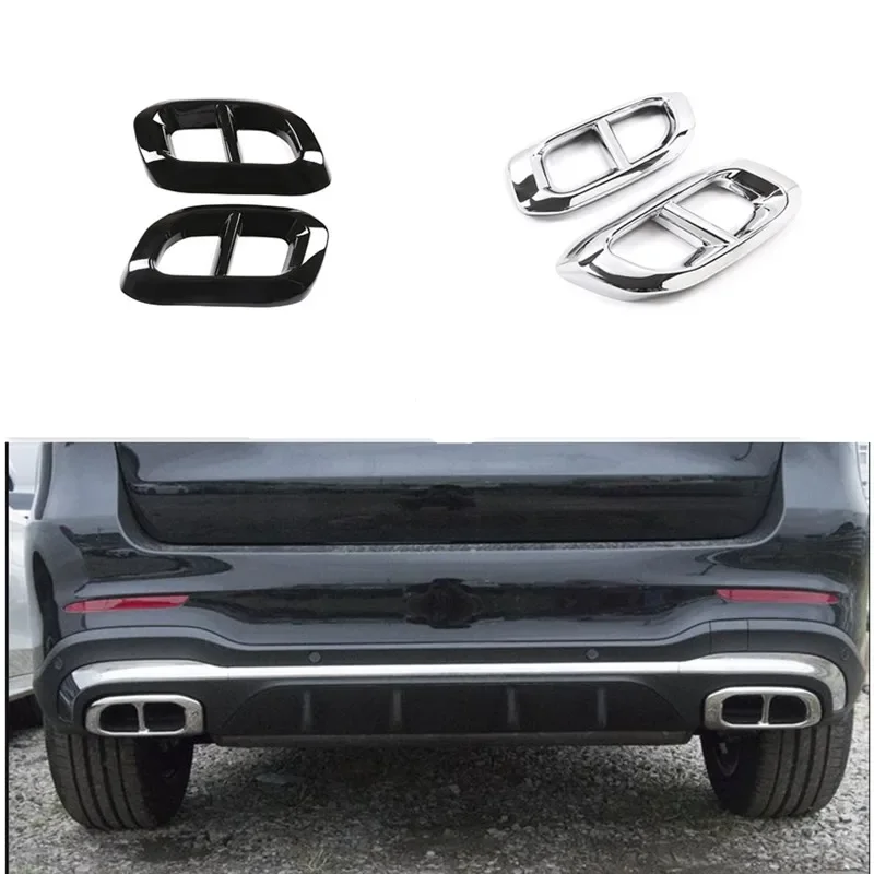 Muffler Exhaust Pipe Tail Cover Trim For Merce des Benz GLE350 GLE450 GLC GLS W167 X253 X167 2020 Car Exterior Accessories 2Pcs