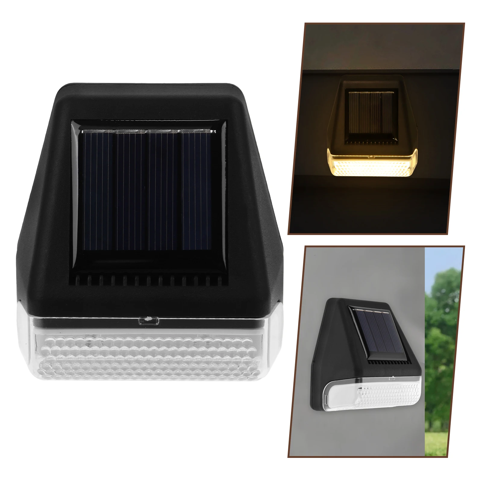 

Solar Powered LED Wall Lamp Warm White Light for Gardens Hotels Waterproof Plastic Outdoor Deck Sensor LED Solar Light
