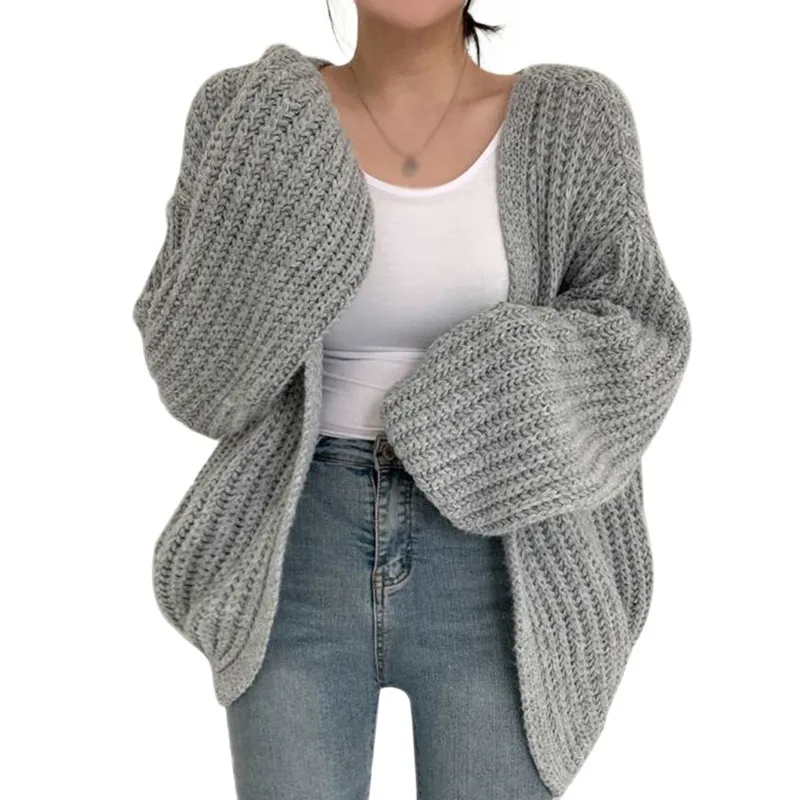 Women\'s Cardigan V Neck Knitted Coat Sweater Cardigan Autumn Winter