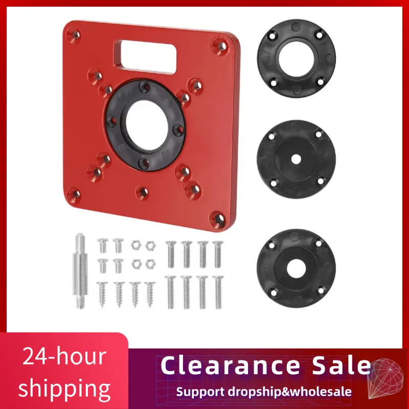 1pcs Aluminium Router Table Insert Plate Woodworking Trimmer Electric Wood Milling Flip Plate for DIY Working Benche carpentry