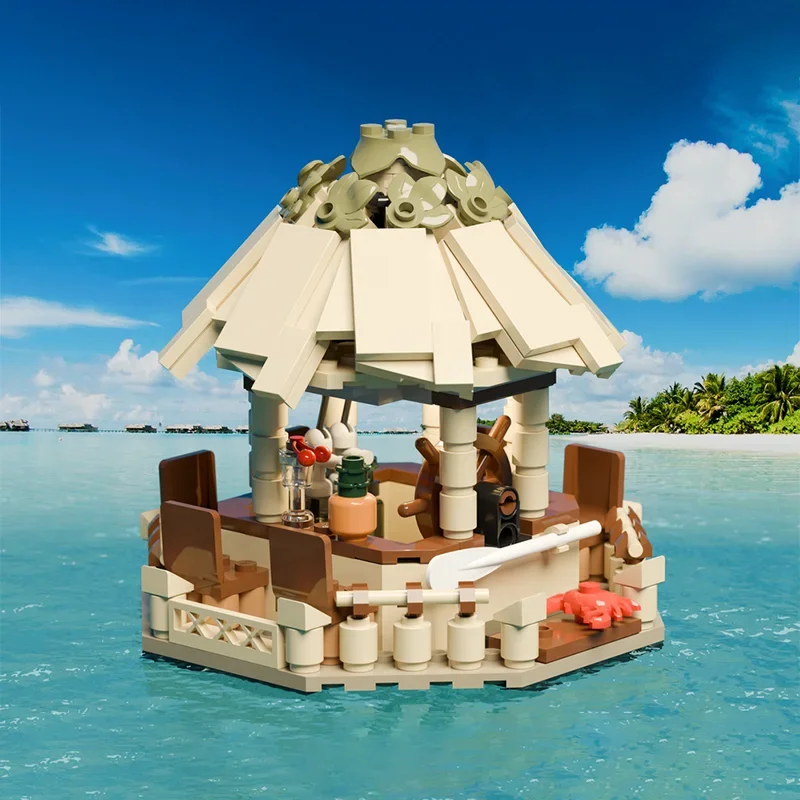 

268PCS MOC Creative Street View Floating Tiki Bar Modular Model Architecture Building Block Diy Assembly Kids Toys Gifts
