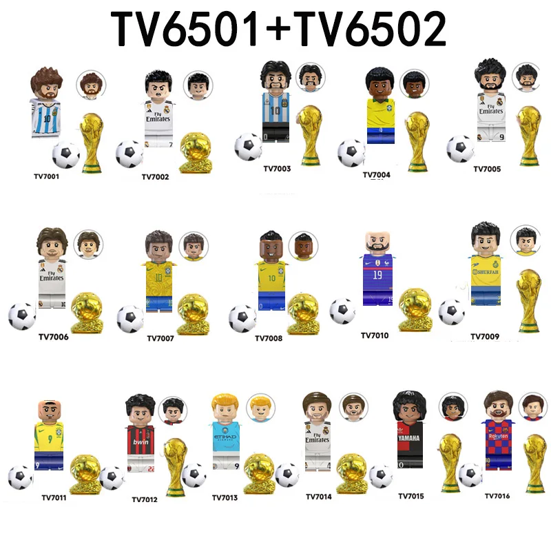 New TV-6501 TV-6502 Football Series Assembly Building Blocks for Children\'s Assembly Toys