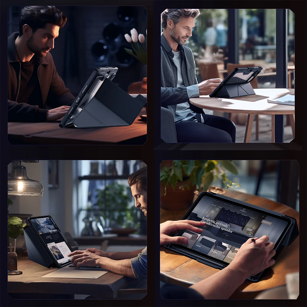 NILLKIN – magnetyczne etui do Xiaomi Pad 8 Pro, etui do Xiaomi Pad 8, wielokątne, składane, z ochroną aparatu i uchwytem na rysik. — zdjęcie produktu 6