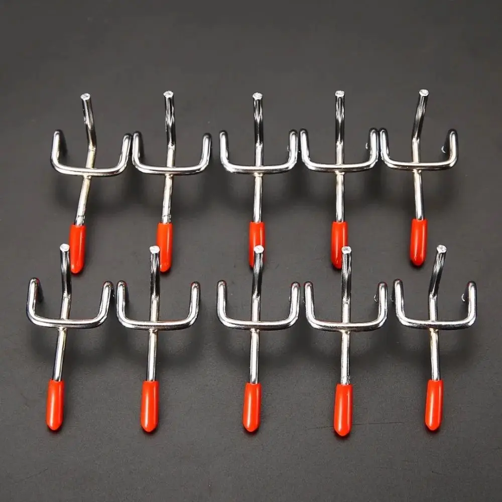 5/7/10/15/20cm Hole Board Hook Steel Storage Rack Wall Mount Oblique Hanger with Rubber Cover Pegboard Hook Hardware Tool