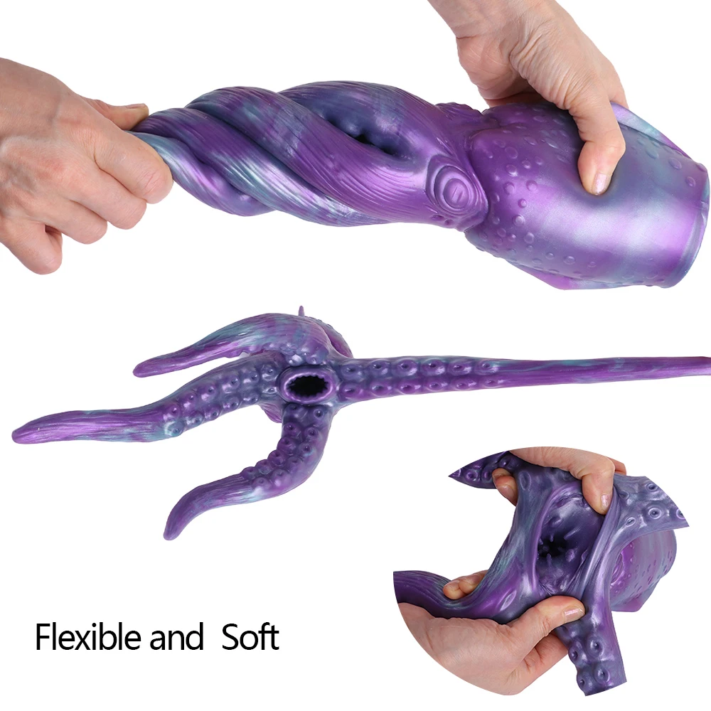 GEEBA Imitazione Animale Polpo Masturbatore Maschile Morbido Silicone Giocattolo Del Sesso Per Gli Uomini Quattro Tentacolo Spina Anale Realistico Vaginale Onahole