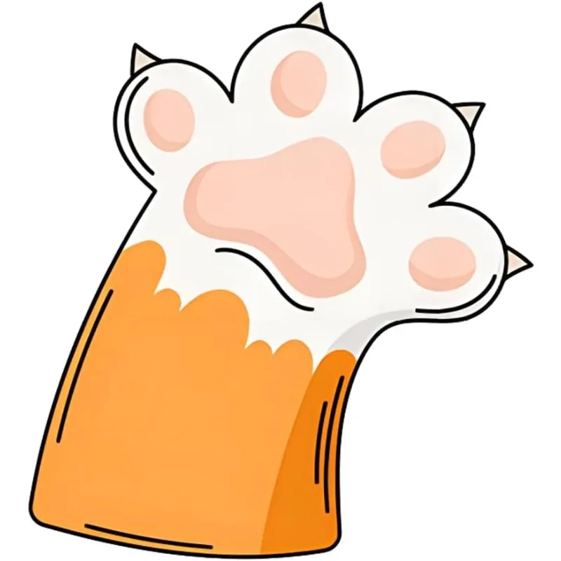 1pc Cute Orange Cat Paw Vinyl Sticker Lovely Animal Decal for Car Door Wall Fridge Luggage Motorcycle RV Tank Cover Gift
