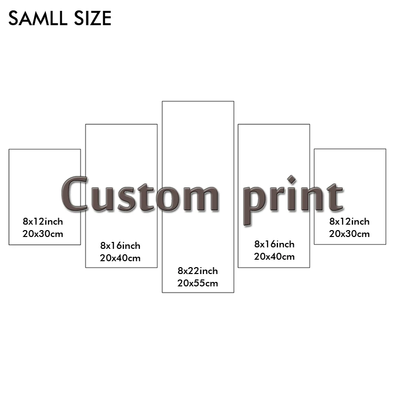 US Shipping Waterproof Painting Spray Pringting Custom Print Paintings For shorter side less than 60 Wall Art Poster  Home Decor