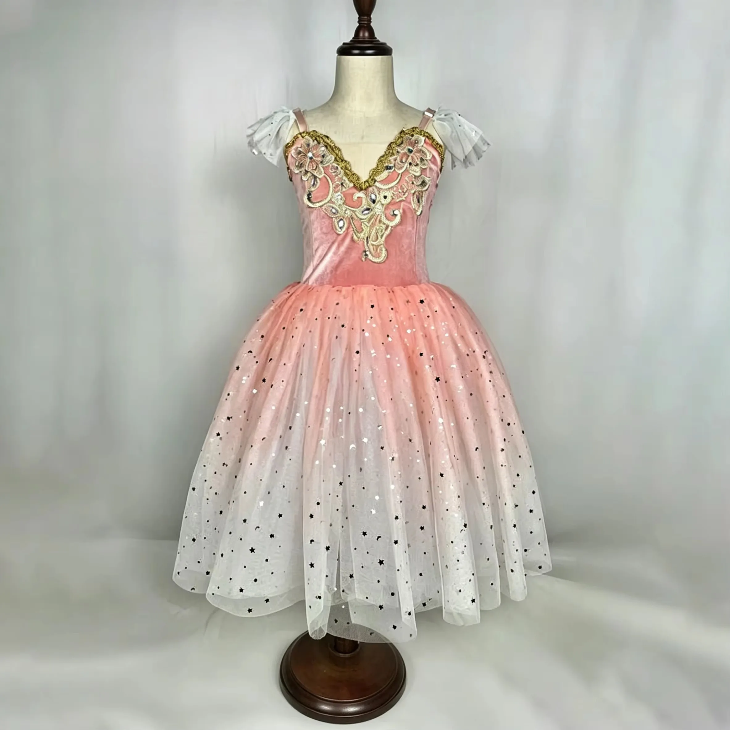 Ballerina Party Dress Girls Adult Women Dance Costumes Gauzy Slip Long Professional Romantic Tutu Ballet Dress Custom Size