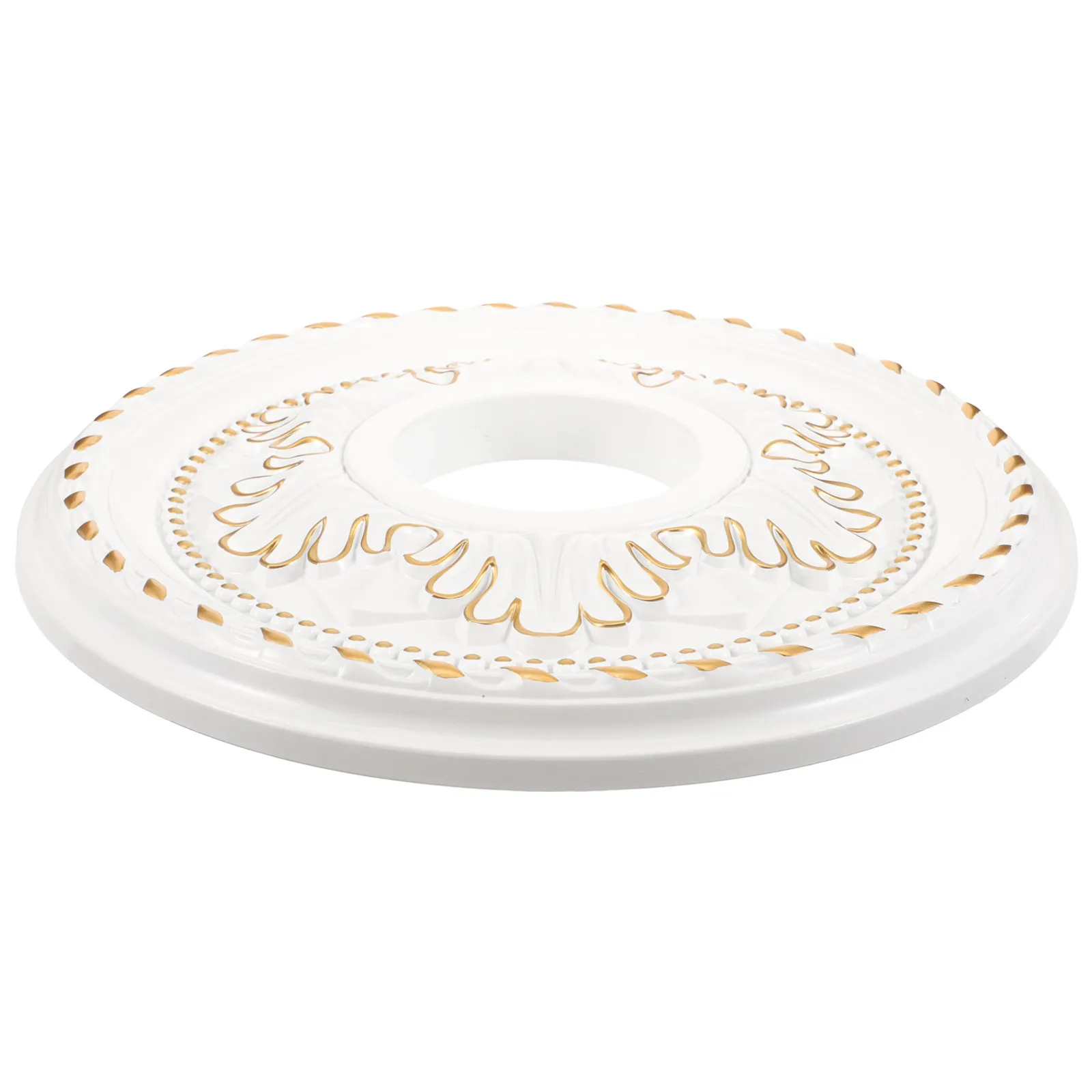 Ceiling Medallion Vintage Light Fixture Decorative Round PU Ceiling Fan Medallion for Home Office Business Lighting Medallions