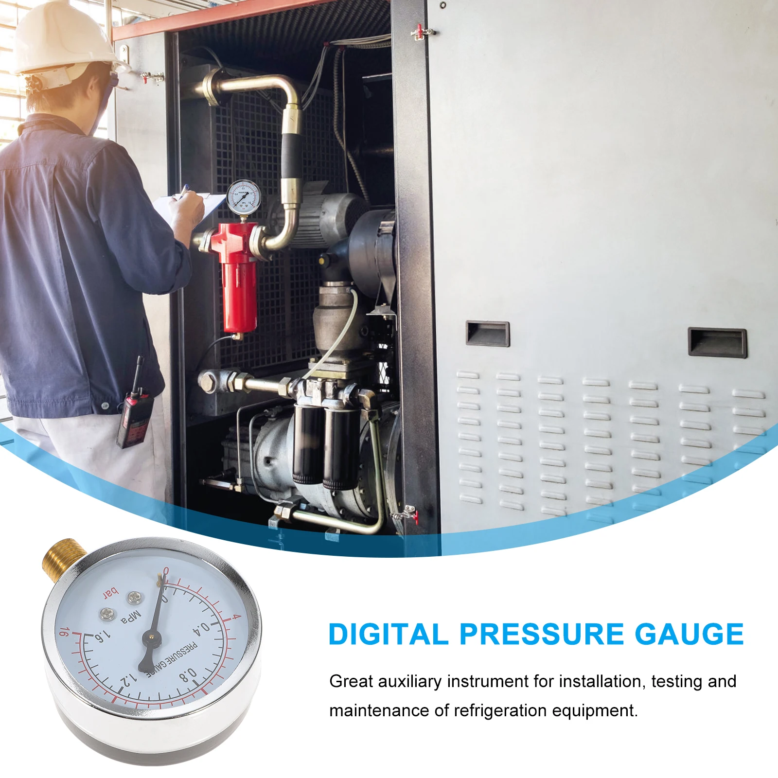 

Stainless Steel Gauge 0-180Psi Corrosion Resistant Air Compressor Pressure Testing Tool Air Tank Plumbing Pressure