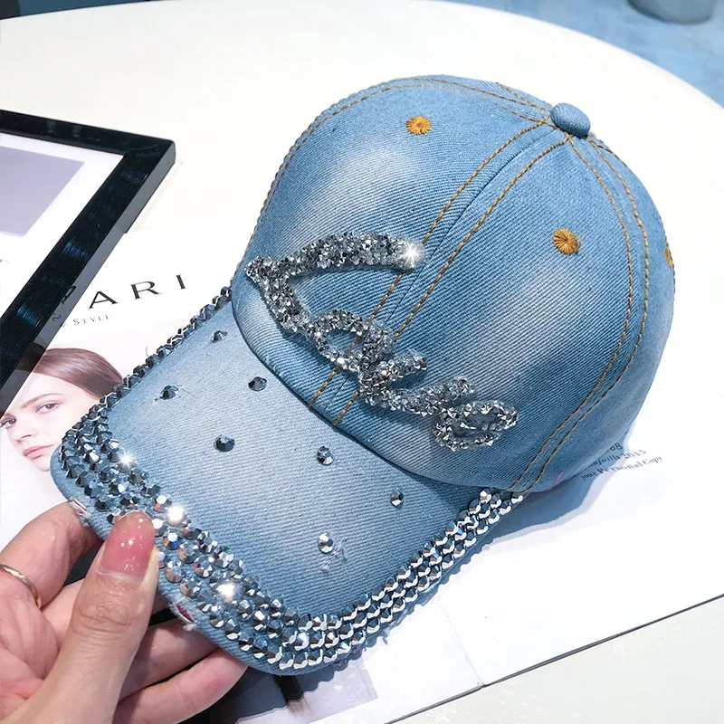 Fashion Summer Baseball Cap for Women Hats Snapback Designer Caps Sun Hats for Women Rhinestone Letter Kpop Outdoor Visors