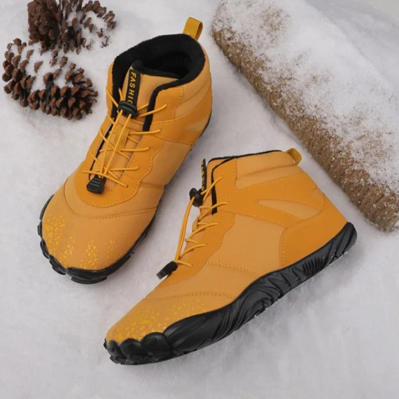 Winter Men's Boots Plush Warm Cotton Shoes Waterproof Snow Boots for Men Non Slip Hiking Boot Couple Cotton Boots Big Size Botas