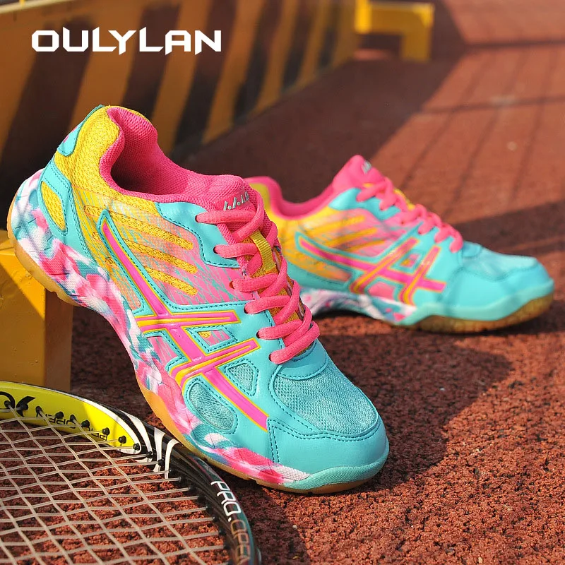 Mesh Breathable Sneakers Badminton Shoes Unisex Court Tennis Badminton Sneaker Athletic Training Sports Running Shoes