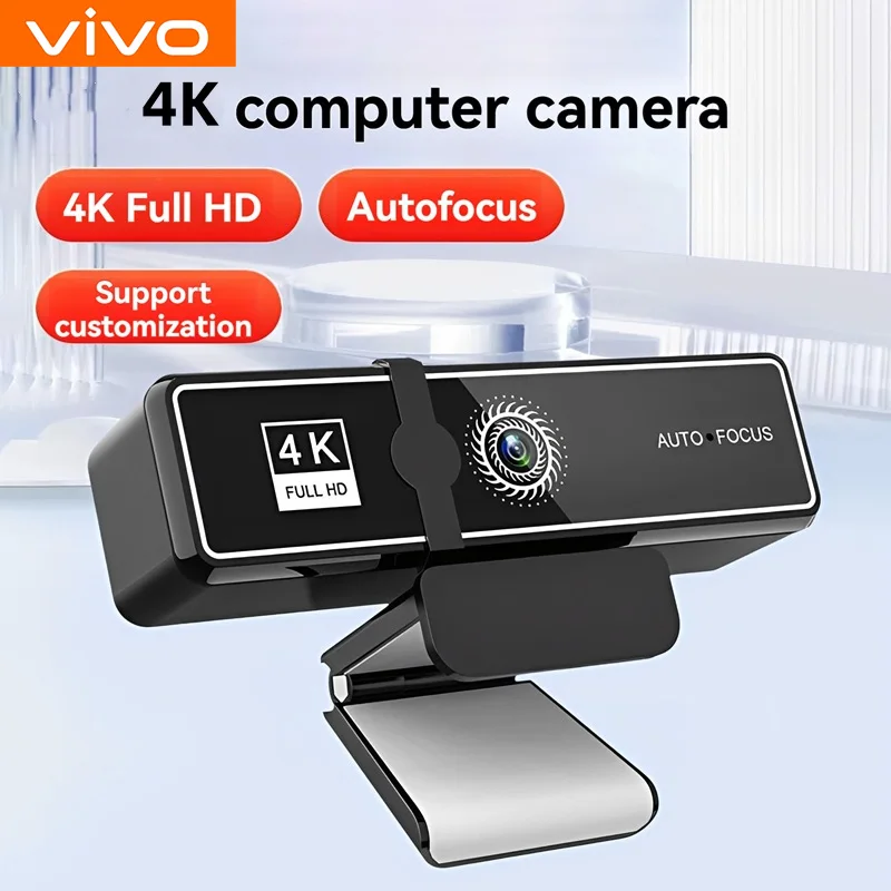 

VIVO 4K 2K Autofocus Webcam Full HD Camera Web Cam for Laptop PC Windows With Microphone Video Calling Adjustable Base