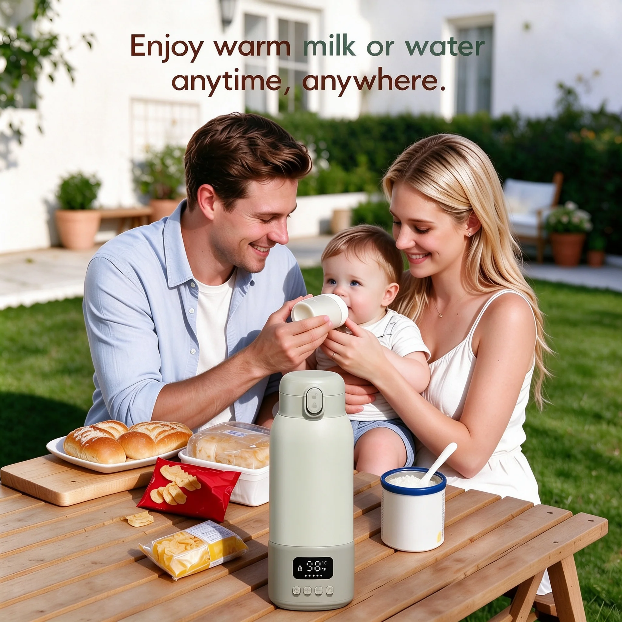 Portable Bottle Warmer for Travel,17Oz Large Capacity Baby Bottle Warmer,45W Fast Heating for Breast Milk 10400mah Long Batter