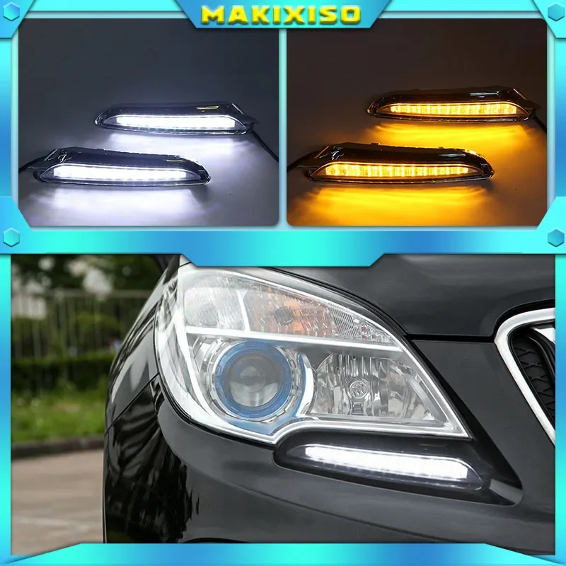 1Pair DRL For Buick Encore Opel Mokka 2012 2013 2014 2015 Daytime Running Lights Fog head Lamp cover Daylight