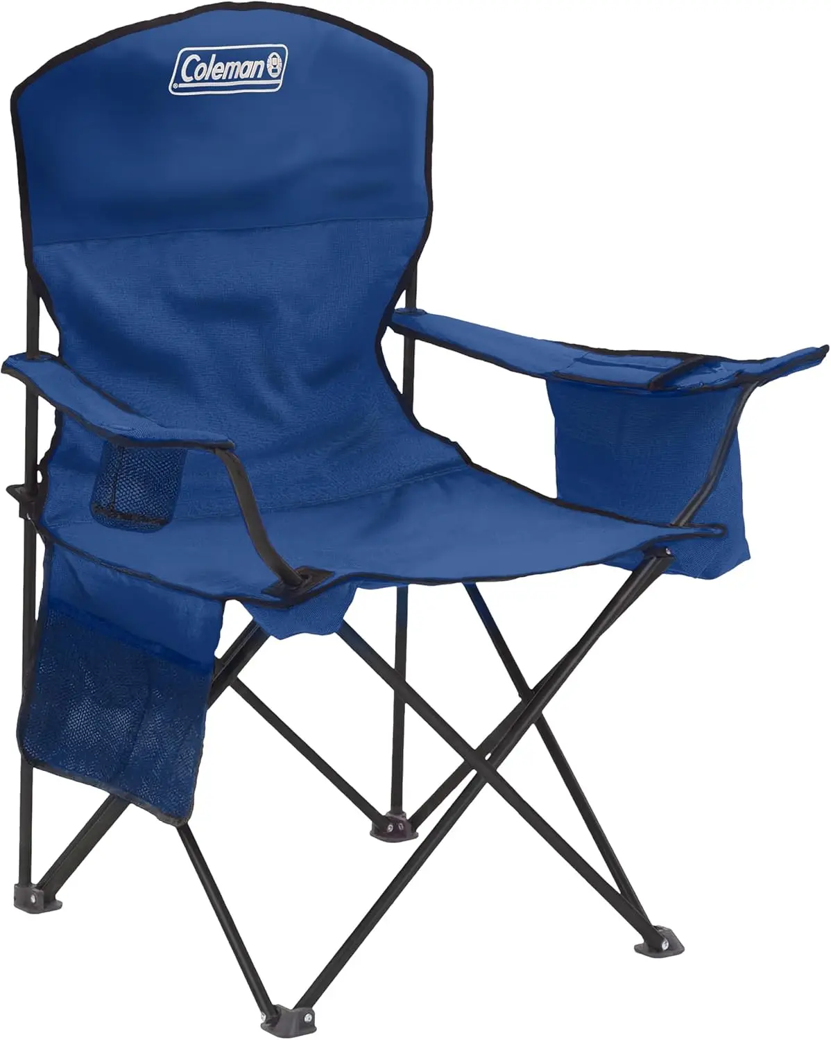 

Portable Camping Chair with Built-in Cooler, Cushioned Seat & Back, Side Pockets & Cup Holder, Carry Bag for Outdoor Activities
