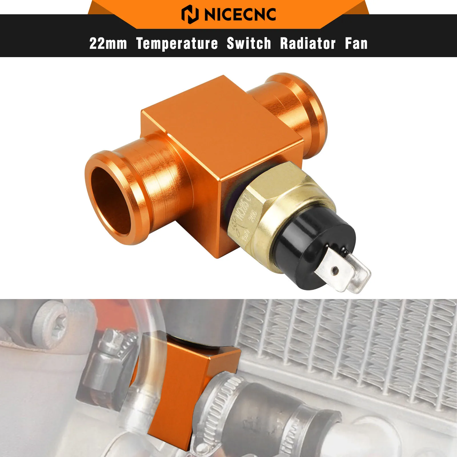 22mm Temperature Switch Radiator Fan For KTM EXC 300 EXC-F 350 SX 125 SXF 450 XC XCF XCW For Beta For Sherco For Yamha For Honda