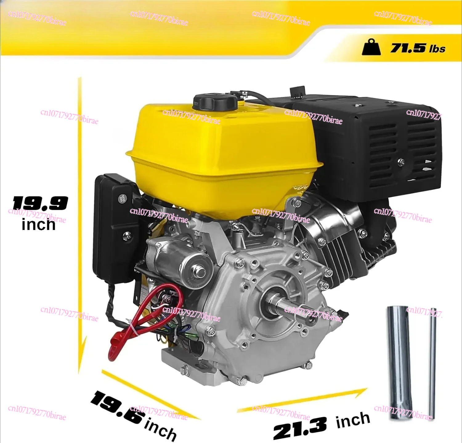 

Energy 18HP 459cc Gas Engine Horizontal Shaft, 4 Stroke OHV Gas Motor with Electric Start, Shaft 1" (25.4mm) Diameter