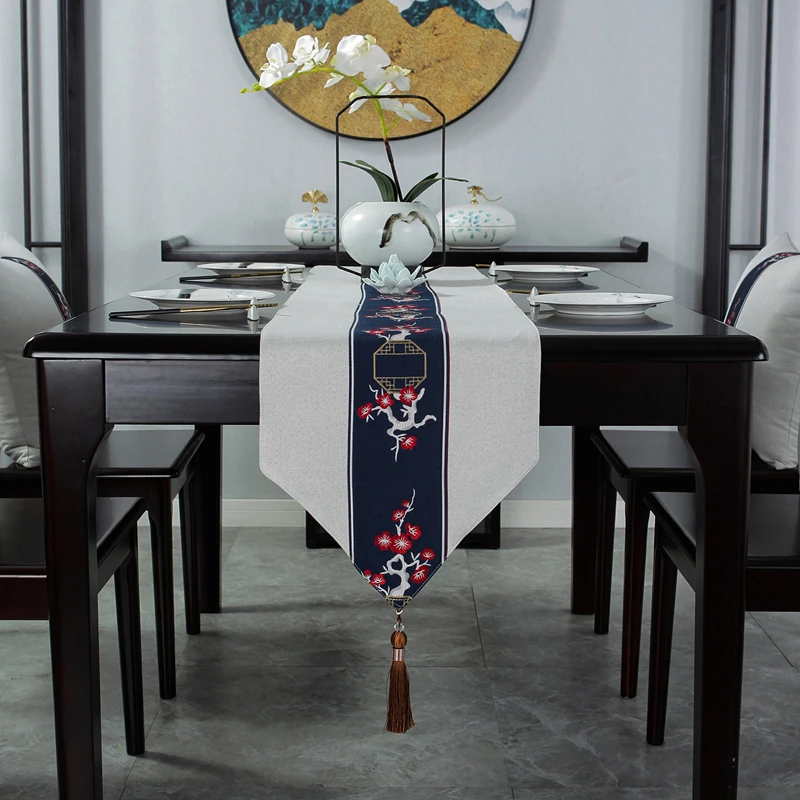 Cotton Linen Table Flag for Home Decor, Simple Tea Table Tablecloth, TV Cabinet and Porch Cabinet, High-End Light Table Runner