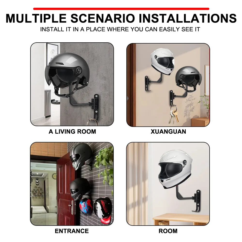 Moto Accessories Helmet Claw Hook Easy Install Wall Mounted Multi Unctional Helmet Mount Motorcycle Helmet Hook image 6