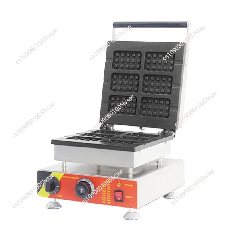 Waffle Oven 6 Plaid Waffles Snack Equipment Muffin Maker Baking Electric Heating
