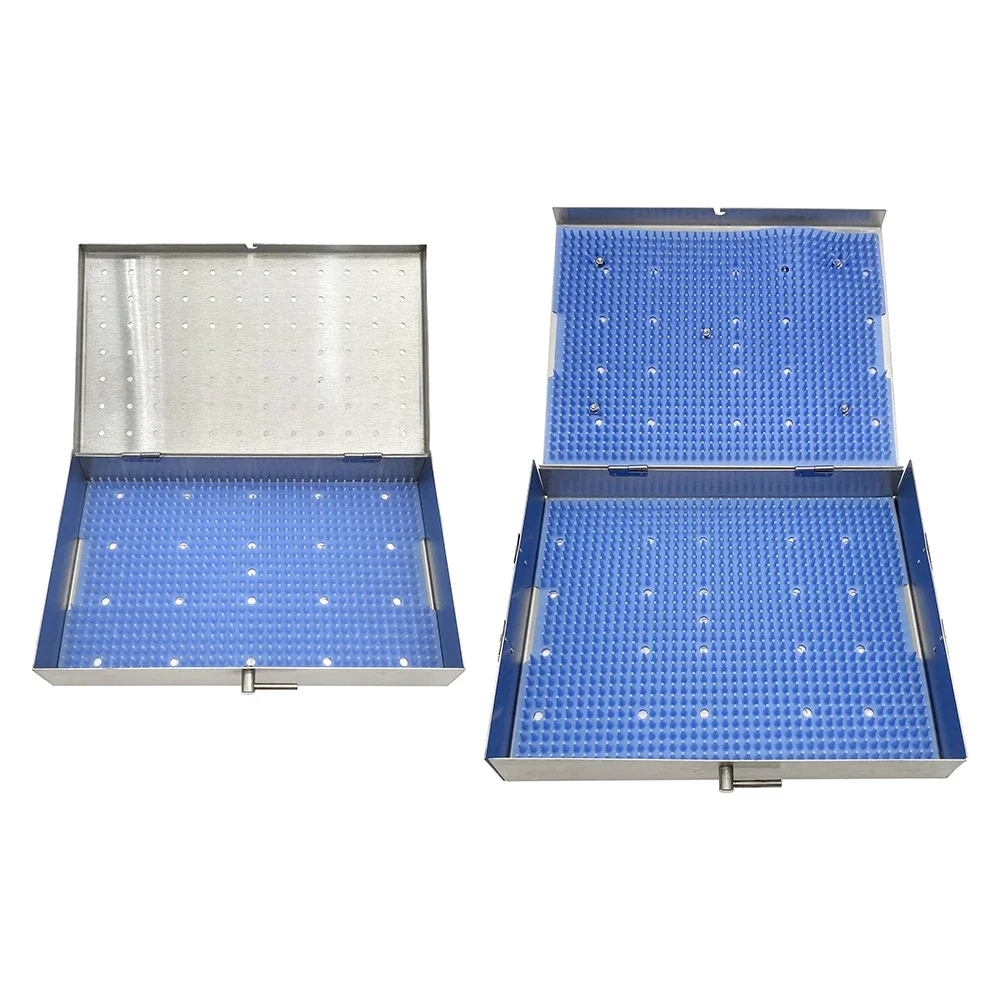 Sterilization Tray Case With Silicone Pad Aluminium Alloy Disinfection Box For Holding Instrument
