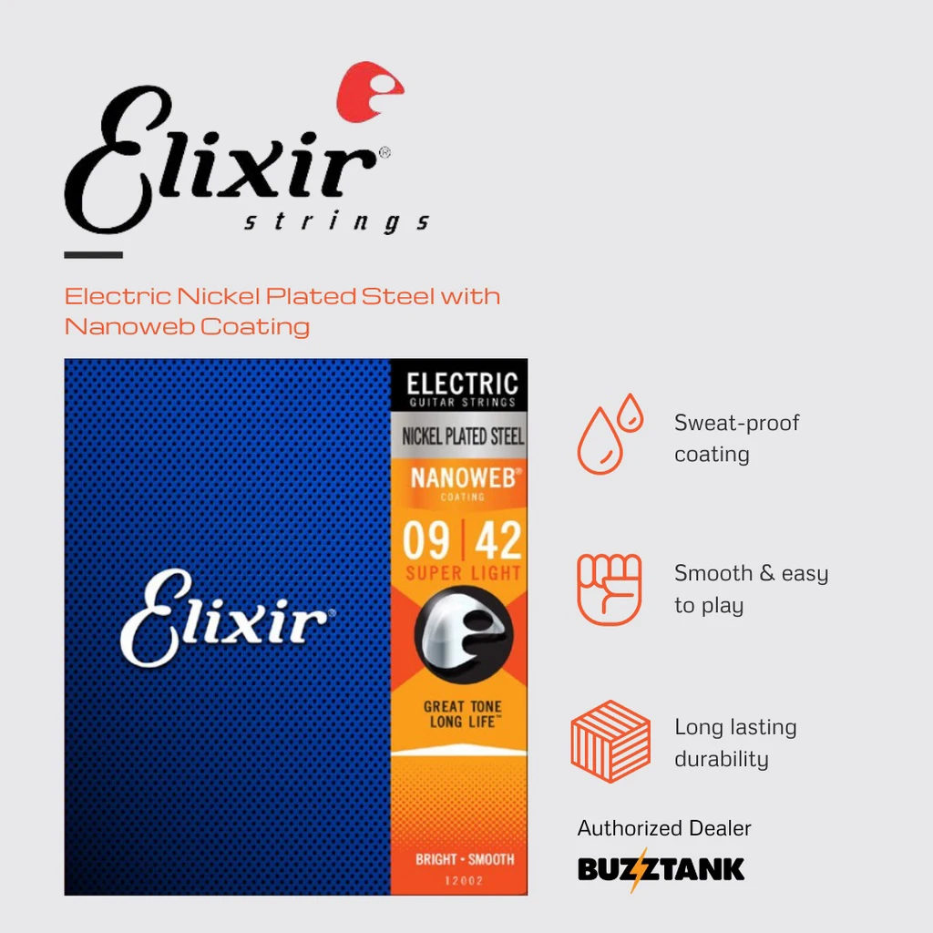 3 Sets Elixir Nanoweb Electric Guitar Strings Baritone Acoustic Guitar Strings 11002 11027 11052 16002 16027 16052 12002 12052