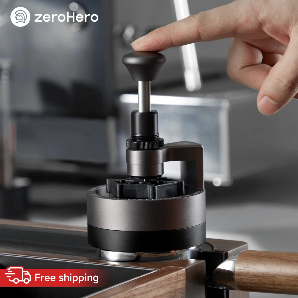 zeroHero Shadow Needle Distributor 2.0 Open Side Grip 3 Sec Spiral Press for Espresso Home Barista Pro Tool Kit Accessory Cafes