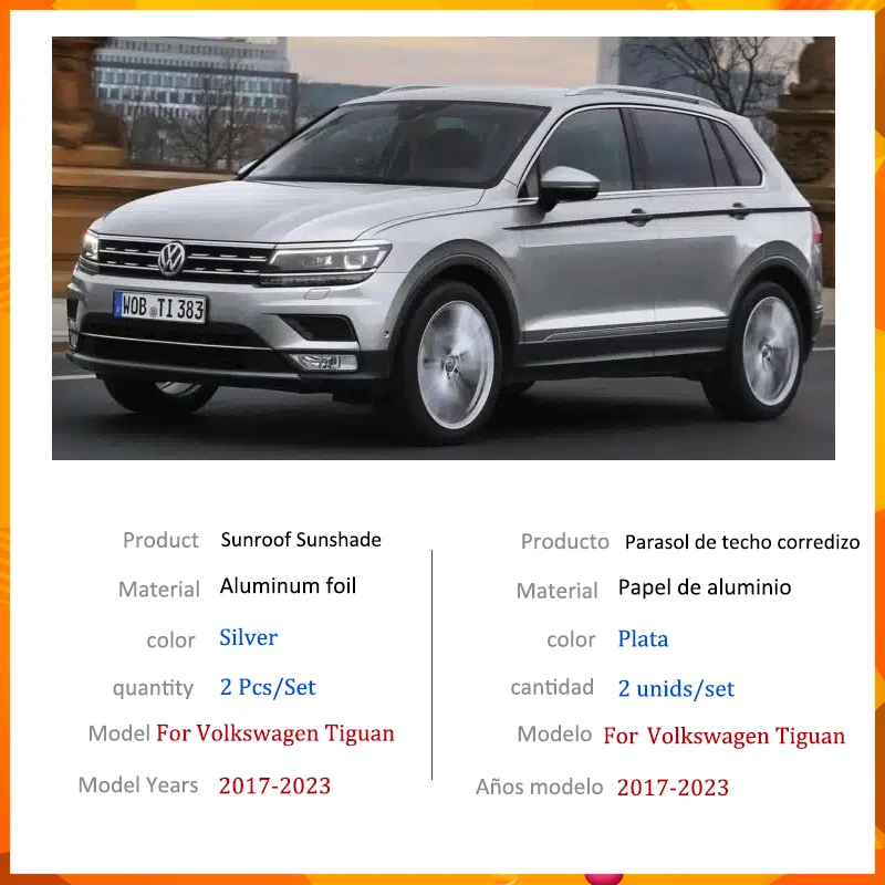 Untuk Volkswagen VW Tiguan MK2 2017-2023 2022 2021 2020 penutup isolasi panas tabir surya atap kerai otomatis kaca depan mobil