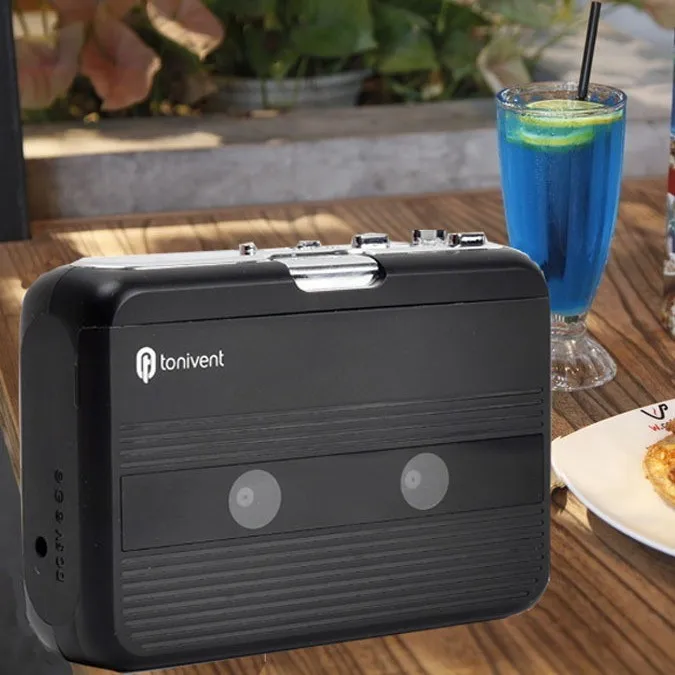 ポータブルスタンドアロンカセットプレーヤー Bluetooth カセットレコーダープレーヤー FM ラジオ自動リバース機能付き Bluetooth プレーヤー