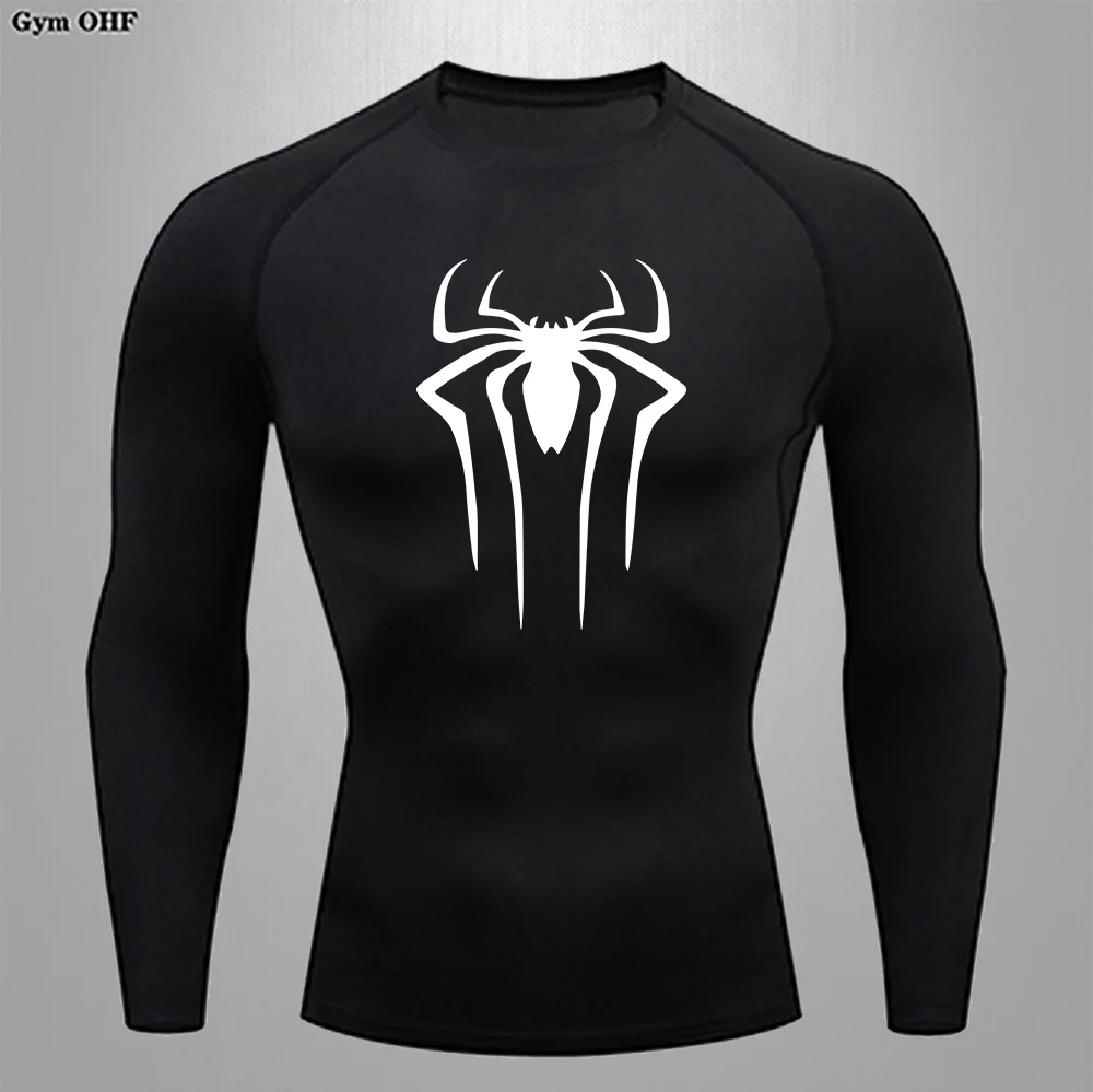 Spider T-shirt Quick Dry Compression Shirts for Men Gym Sports tights Tops Fitness Leisure Outdoor Thermal Slim-fit Sweat Absort