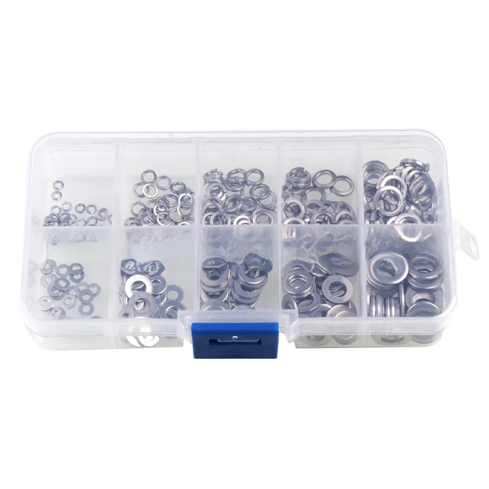 

300 Piece Washer Assortment in 304 Stainless Steel Flat and Spring Types for M2 For M3 M5 M6 Fastening Solutions