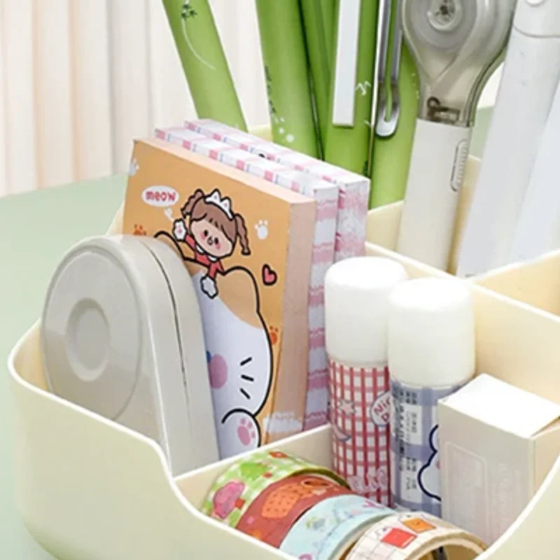 Stifthalter mit 5 Gittern und großer Kapazität, multifunktionaler Make-up-Pinselhalter, hochwertiger Kunststoff-Desktop-Organizer, Aufbewahrungseimer