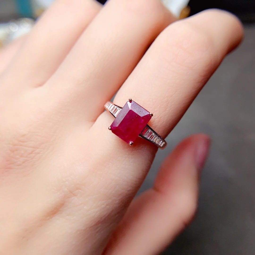 Natural ruby Ring Sterling Silver 925 wedding ring women's high clarity luxury free mailing jewelry original jewelry boutique