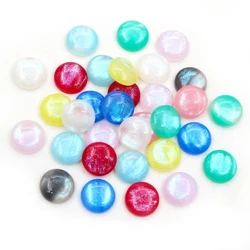 New Fashion 40pcs 12mm Mix Colorful Suger Color Flat back Resin Cabochons DIY Jewelry Accessories Wholesale Supplies