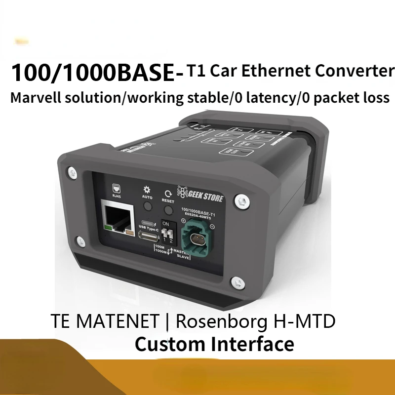 

1000Base-T1 Gigabit Automotive Ethernet Converter to RJ45 Standard Ethernet