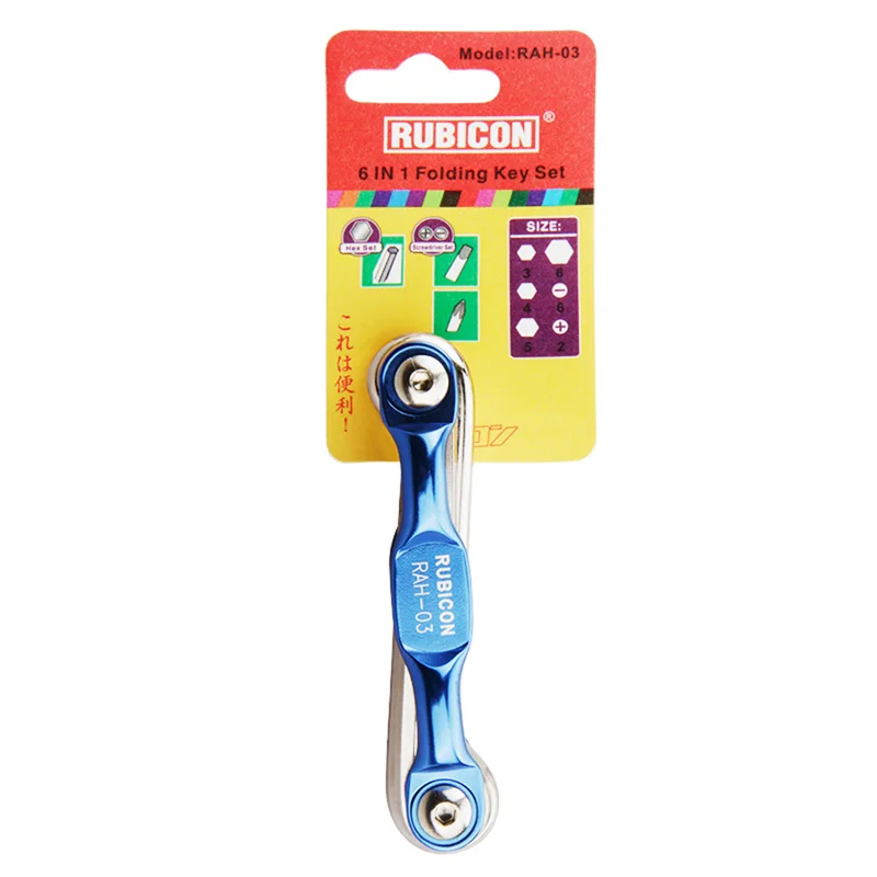 Rubicon Vouwen Schroevendraaier Set CR-V Inbussleutel Set Met Phillips Schroevendraaiers Portable Inbussleutel Sleutels Inbussleutels Handje