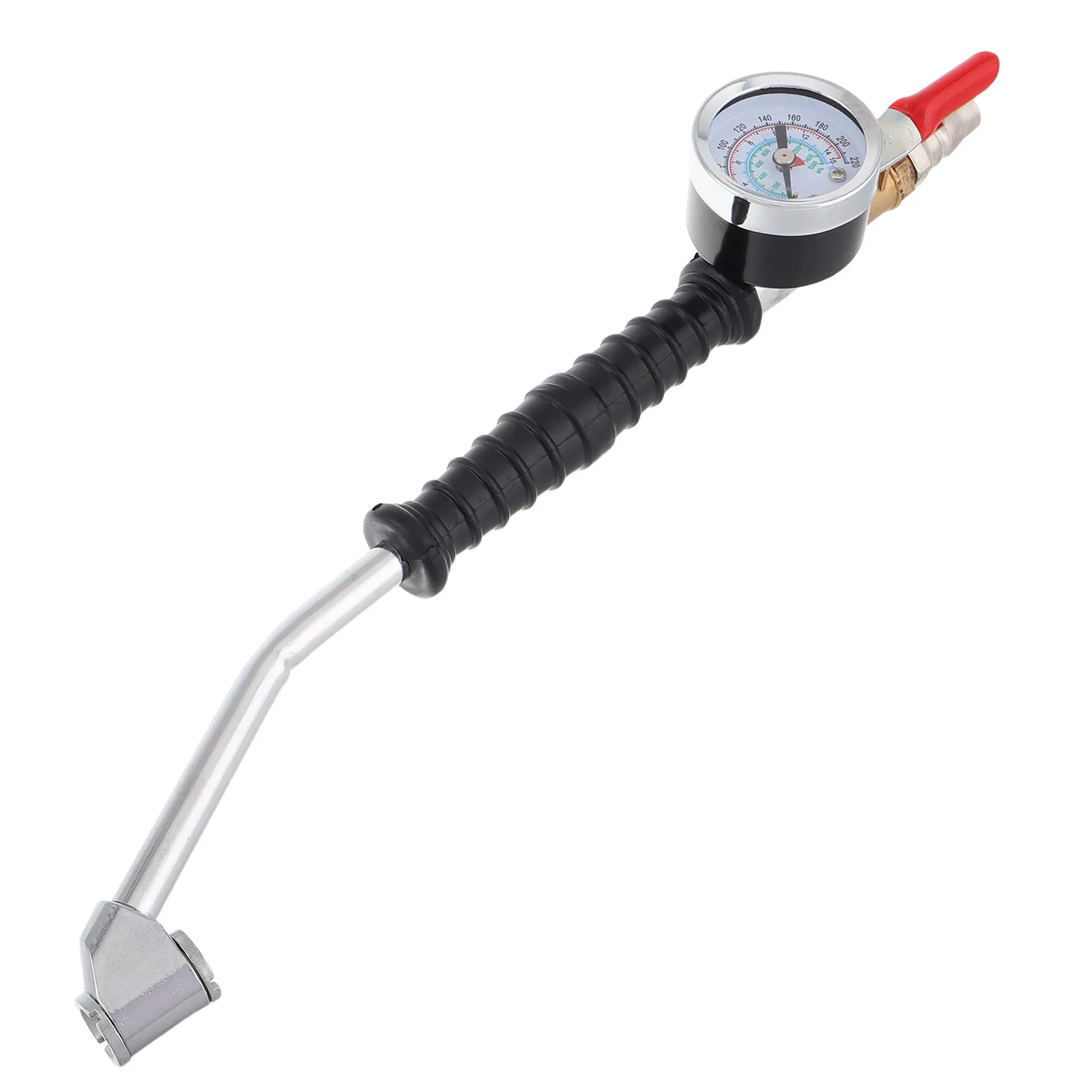 

Heavy Duty Tire Inflator Gauge Extended Nozzle Bent Head Rapid Inflation Truck Tire Air Pressure Gauge Tool Bicycle Air Nozzle