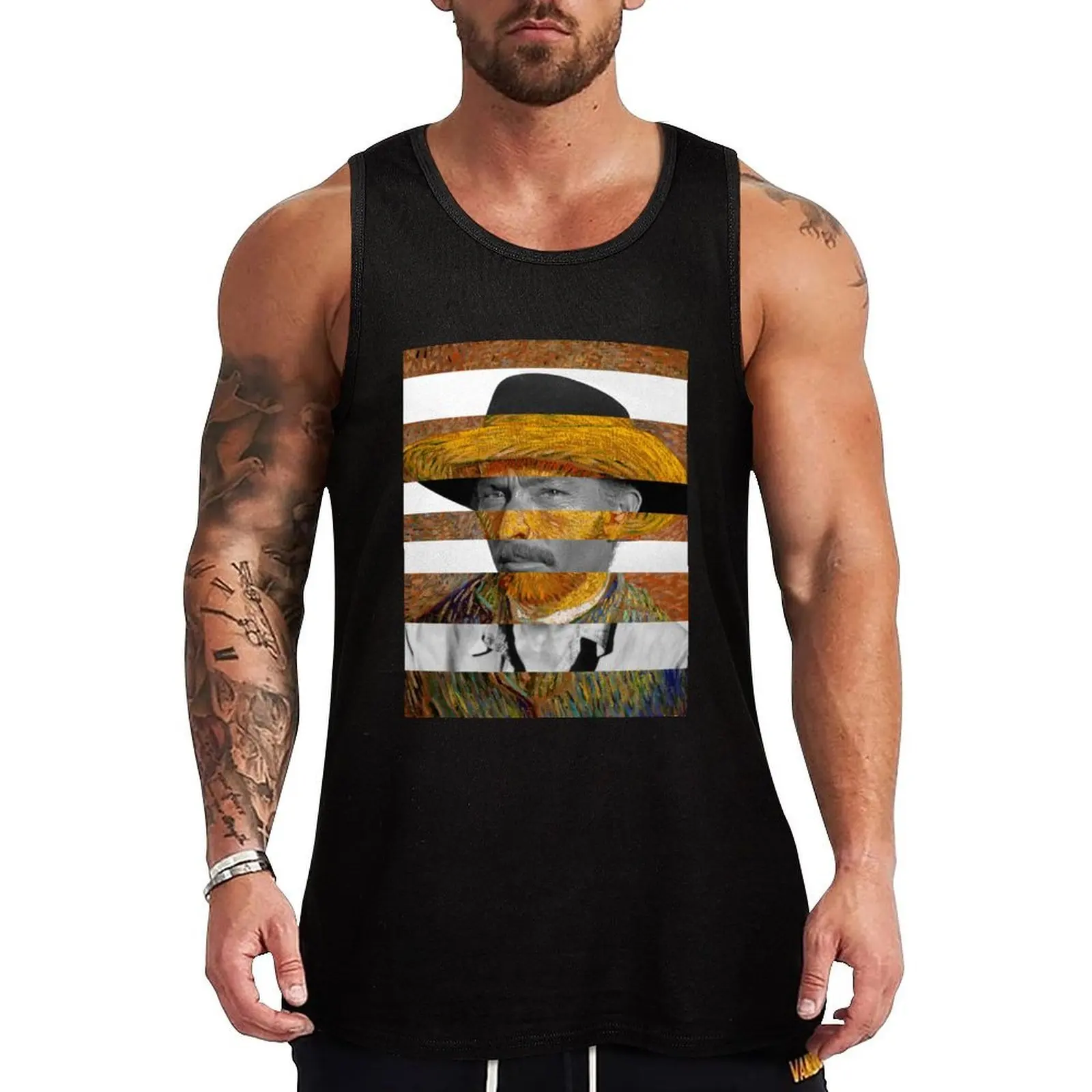 

Self Portrait by Vincent Van Vogh and Lee Van Cleef Tank Top t shirts basketball clothing gym shirt man