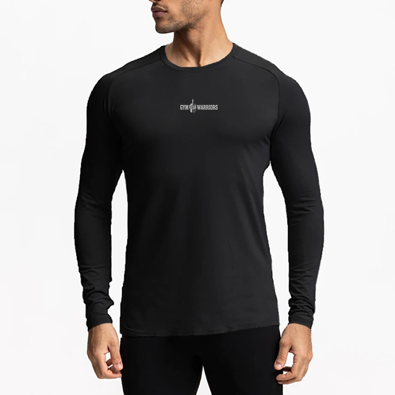 Mens Fitness Brand Workout Casual Fashion Comfortable Trend Slim Sporting T Shirt  Fit Long Sleeve Bodybuilding T-shirt