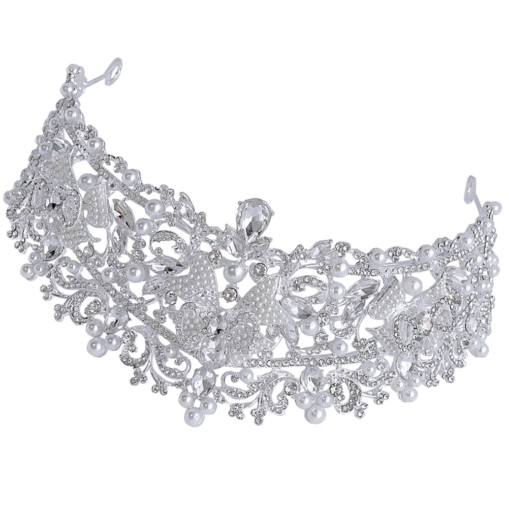 

Bridal Accessories Crystal Crown Hair Zinc Bride Headpiece Wedding Tiara Rhinestones Crowns Birthday Tiaras Women Formal