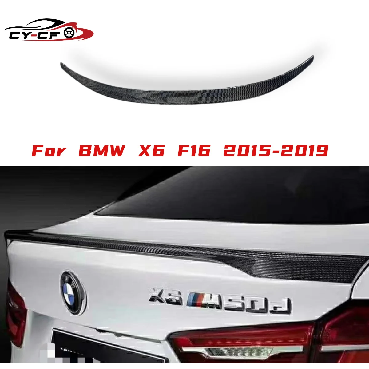 MP Style Rear Bumper Lip Trunk Spoiler for BMW F16 X6 Carbon Fiber Car Rear Trunk Boot Lip Spoiler Wing 2015 2016 2017 2018