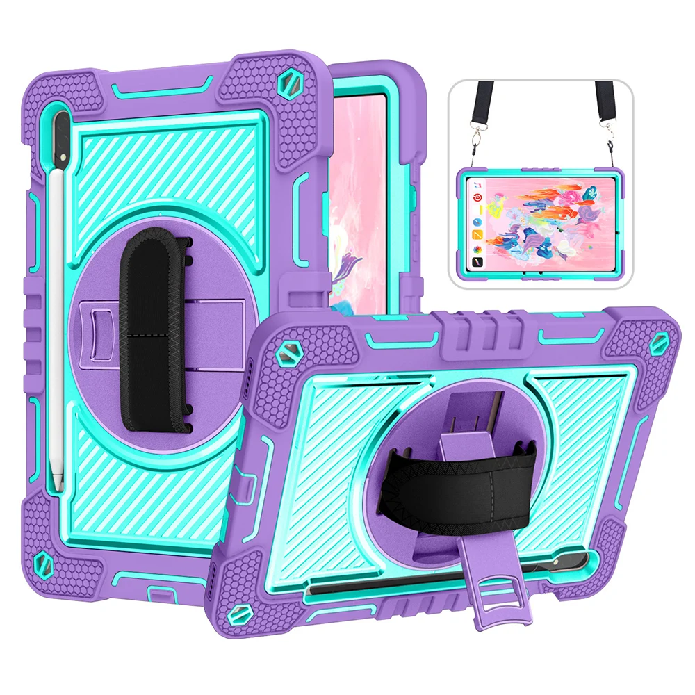 

Heavy Duty Case for Samsung Galaxy Tab 12.4" S7 FE S7/S8 Plus S7 S8 11" Shockproof Kids Cover Kickstand Handle Shoulder Strap