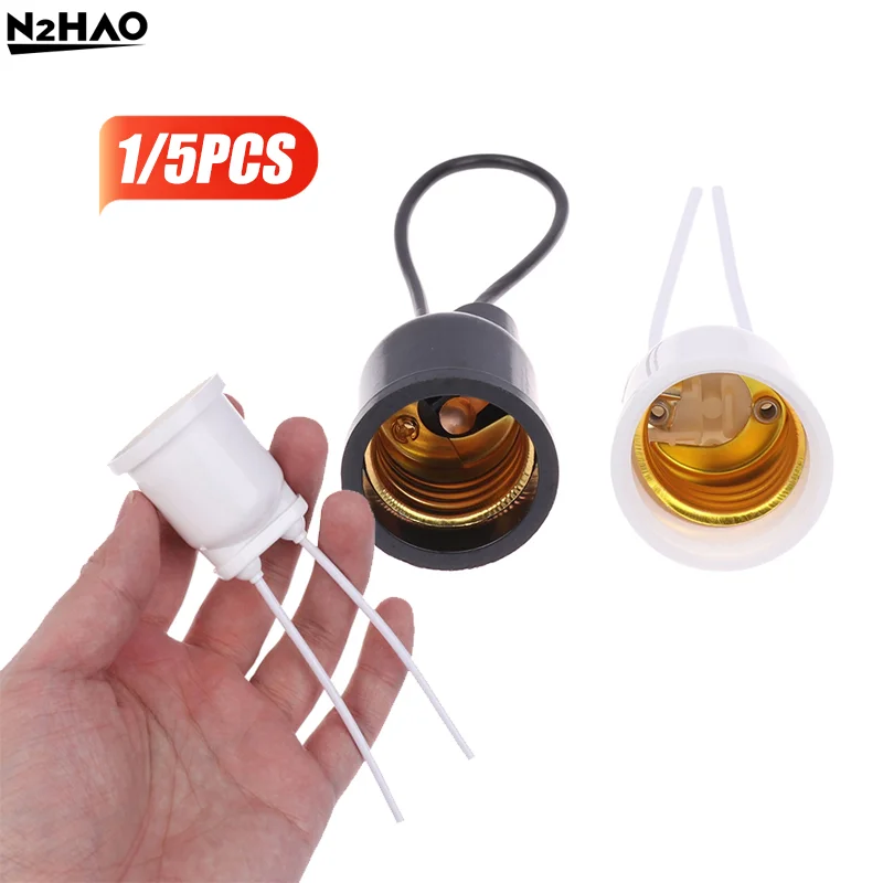 

1/5PCS E27Outdoor Lighting Grow Plant Light Lampholder E27 Waterproof Copper Wire Light Bulb Socket Lamp Holder Base With Wire