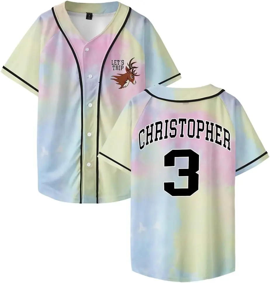 

Sturniolo Triplets Let's Trip Merch Baseball Jersey Chris 3 Logo Short Sleeve Shirts Women Men Streetwear Tee