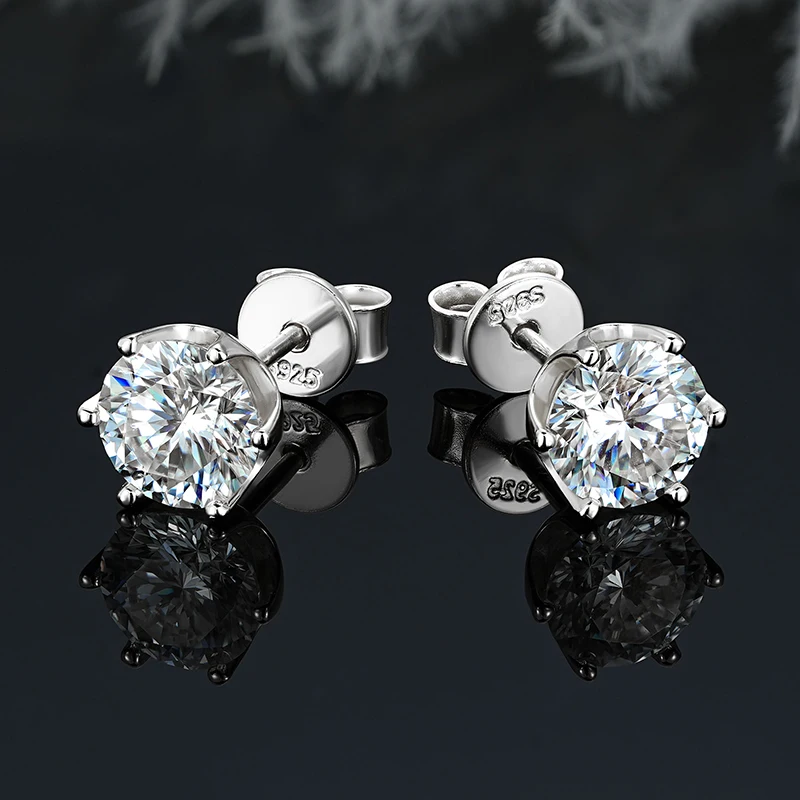 

Серьги-пусеты IOGOU Solitaire Moissanite для женщин, серебро 925 пробы, дизайн «Форте», 0.5ct 1ct, сертифицированные GRA ювелирные изделия, новинка 2026 года