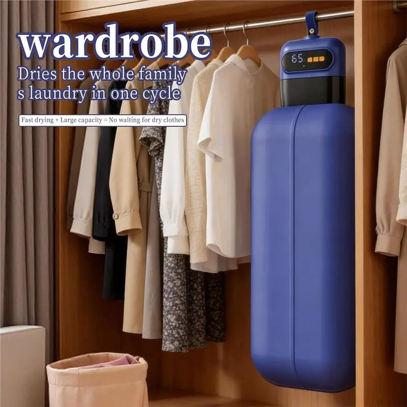 [NEW!A67Z】 EU Plug Travel Dryer, Portable Compact Clothes Dryer Quiet Efficient Drying System Silent Design