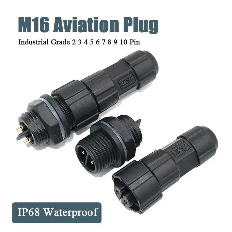 Waterproof M16 Welding Aviation Plug Socket Industrial Grade Electric IP68 2 3 4 5 6 7 8 Pin Connector AC/DC Cable Connectors